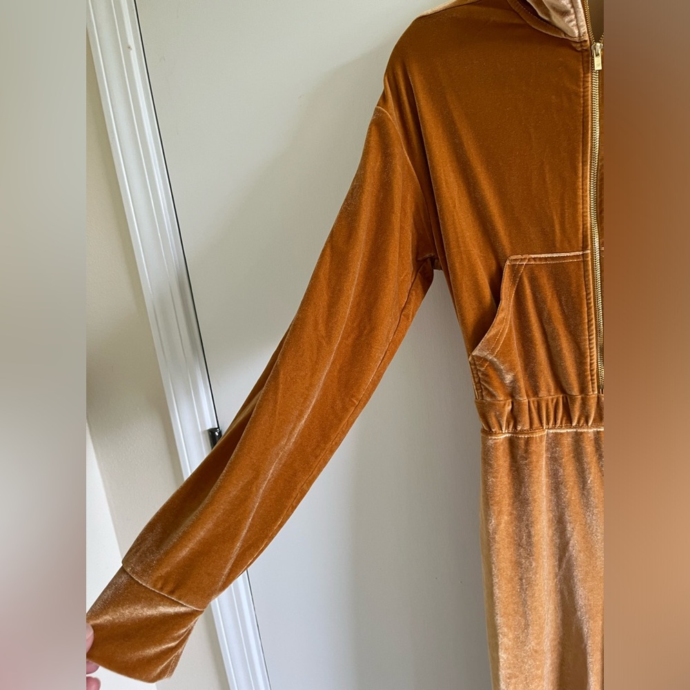 Fabletics Orange Velvet Jumpsuit - Picture 6 of 10